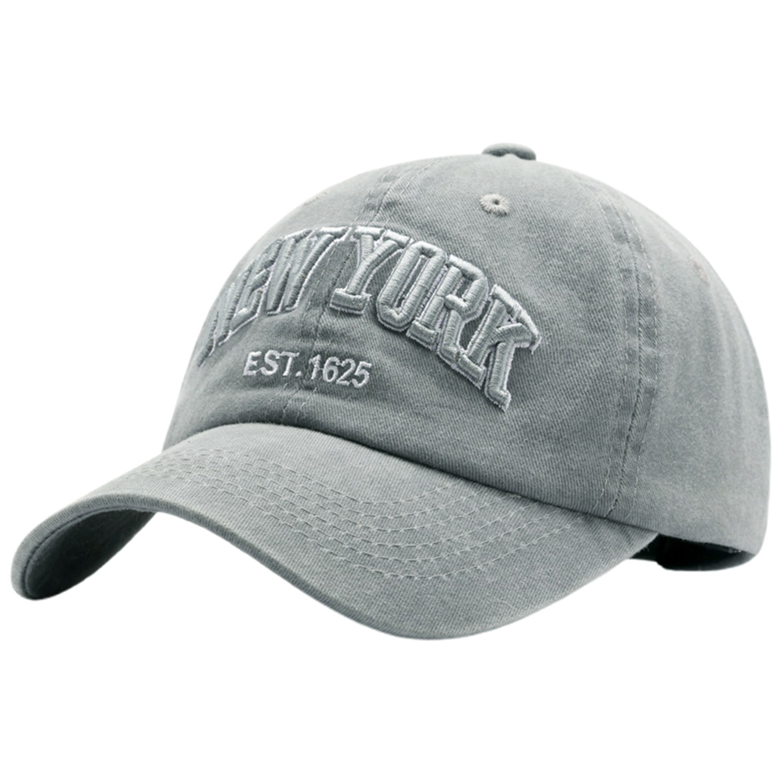 thumbnail image 2 of Gorra de béisbol vintage unisex de denim - Bordado «New York», ajustable, estilo «dad hat» - Talla única, 2 of 4